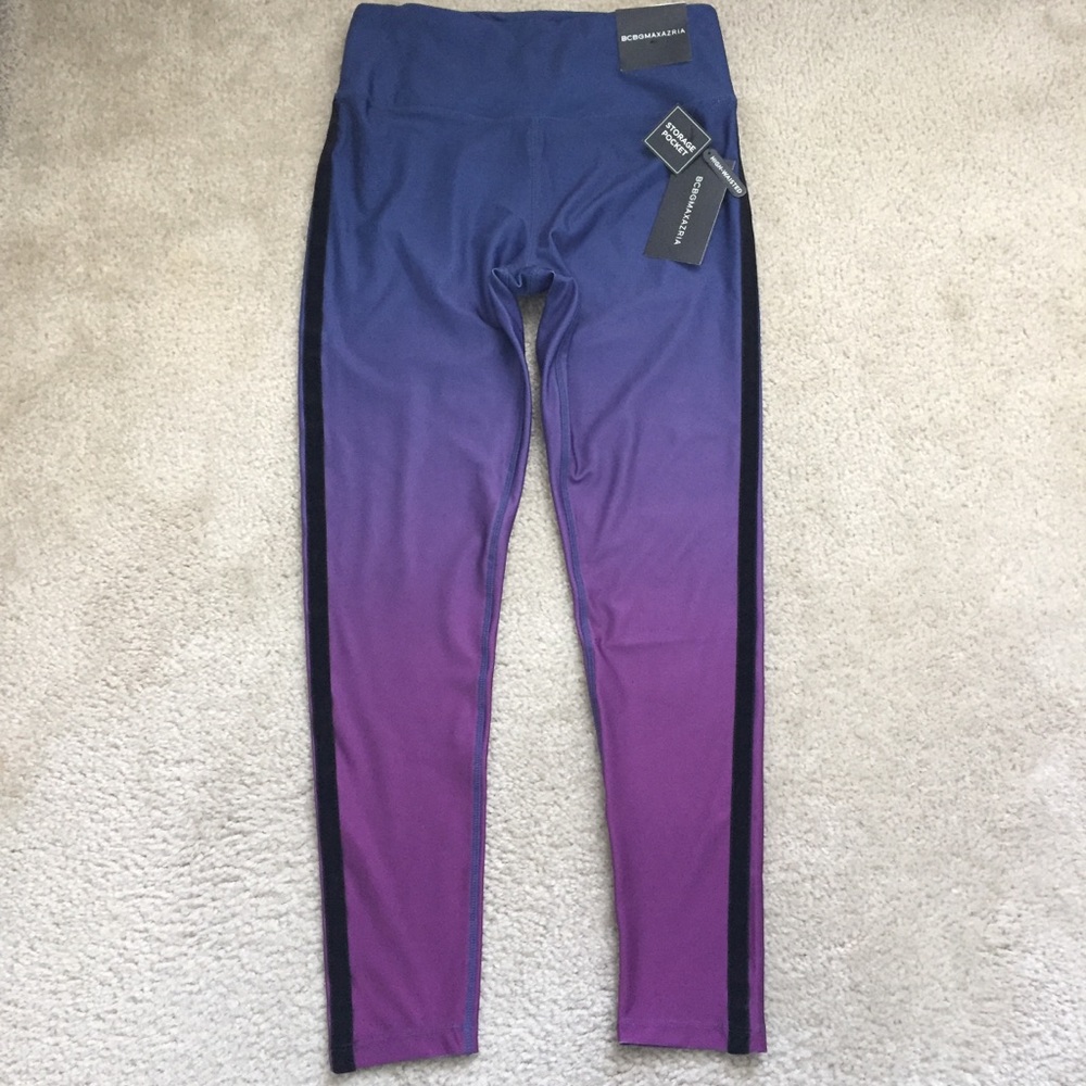 BCBG MAXAZRIA Ombré Legging w/ Velvet Side Stripes